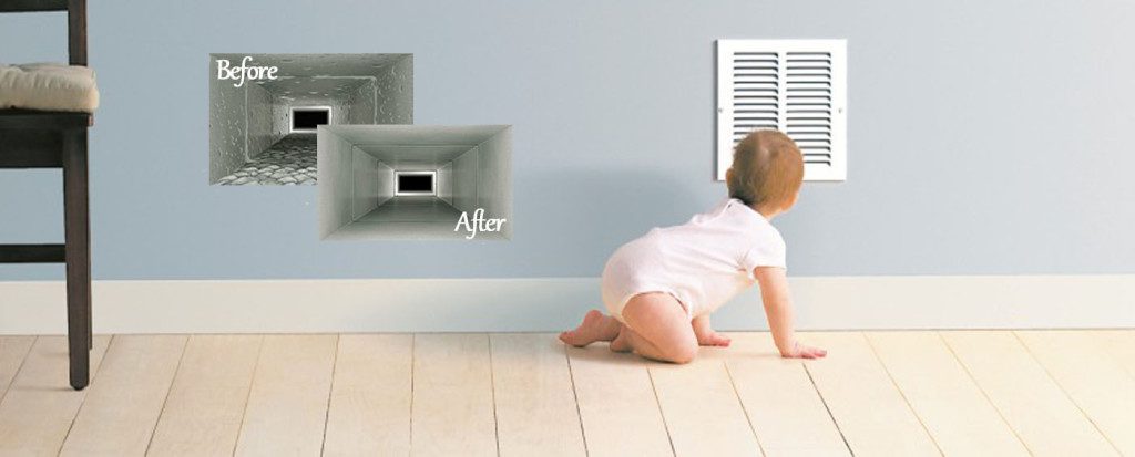 A visual representation of air duct cleaning services provided by Real Clean Air
